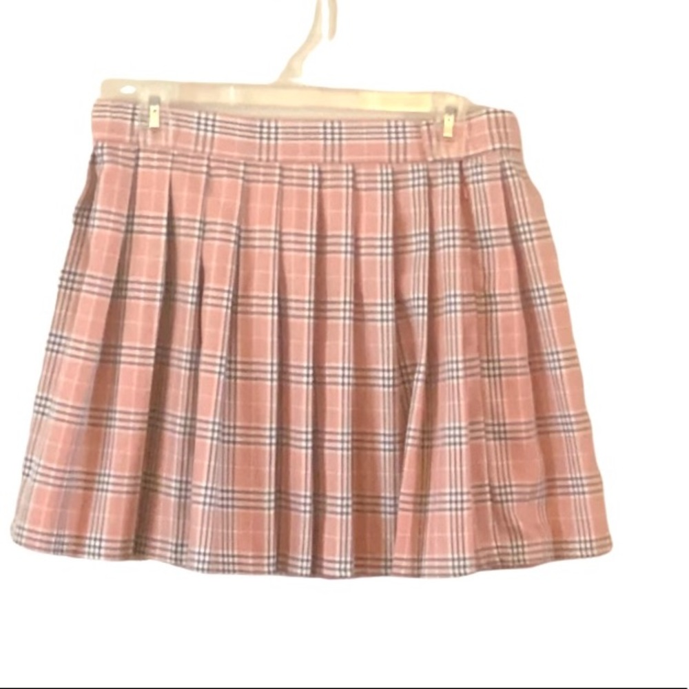 Womens Pleated Plaid Mini Skirt sz M